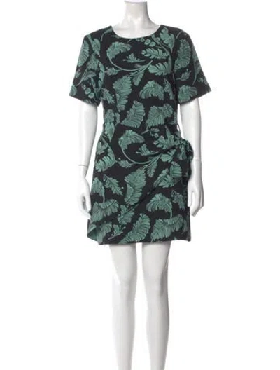 Pre-owned Cinq À Sept Printed Mini Dress In Black