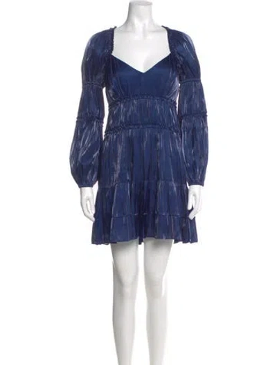 Pre-owned Cinq À Sept Printed Mini Dress In Blue