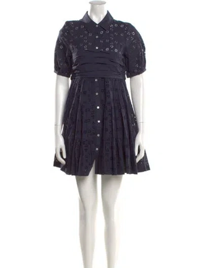 Pre-owned Cinq À Sept Printed Mini Dress In Blue