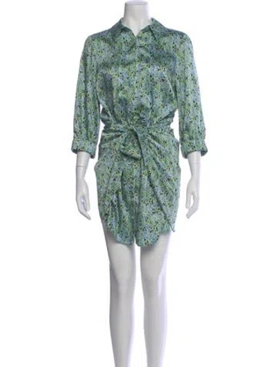 Pre-owned Cinq À Sept Printed Mini Dress In Blue