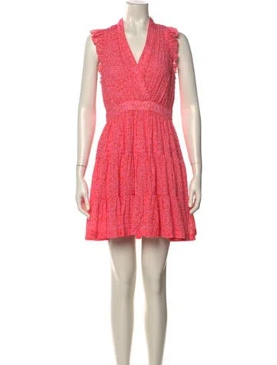 Pre-owned Cinq À Sept Printed Mini Dress In Orange