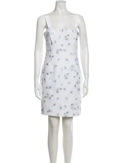 Pre-owned Cinq À Sept Printed Mini Dress In White