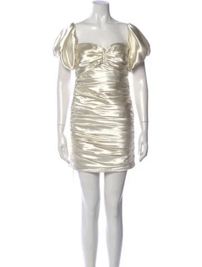 Pre-owned Cinq À Sept Printed Mini Dress In White