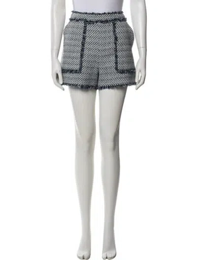 Pre-owned Cinq À Sept Printed Mini Shorts In Blue