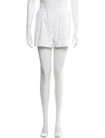Pre-owned Cinq À Sept Printed Mini Shorts In White