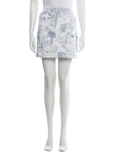 Pre-owned Cinq À Sept Printed Mini Skirt In Neutral