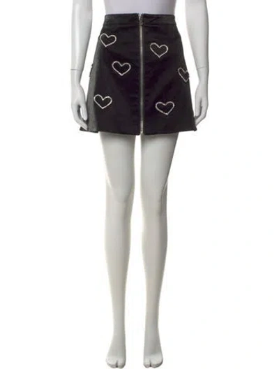 Pre-owned Cinq À Sept Printed Mini Skirt W/ Tags In Black