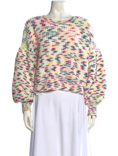 Pre-owned Cinq À Sept Printed Scoop Neck Sweater W/ Tags In Neutral