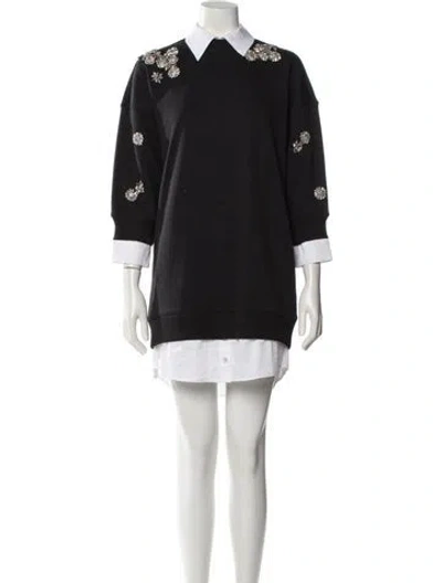 Pre-owned Cinq À Sept Printed Sweater In Gray