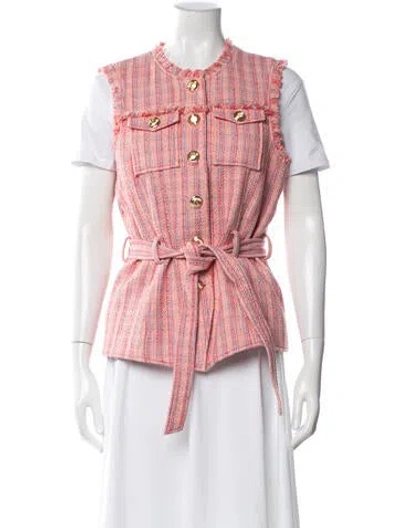 Pre-owned Cinq À Sept Printed Vest In Pink