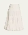 Cinq À Sept Pyper Tiered Bubble-hem Midi Skirt In White