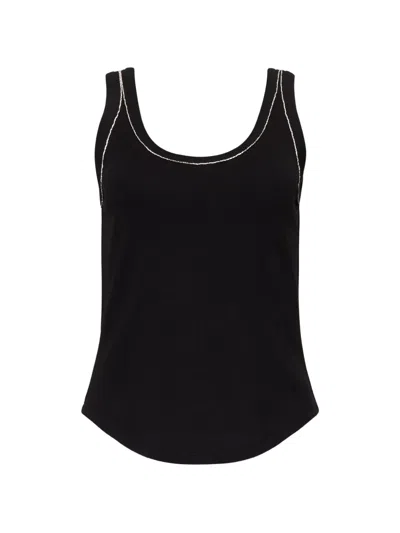 Cinq À Sept Quenta Embellished Tank Top In Black