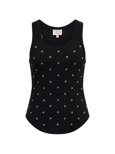 Cinq À Sept Quenta Grommet-embellished Tank Top In Black