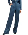 Cinq À Sept Rainer High-rise Straight-leg Satin Pants In Blue
