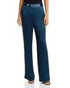Cinq À Sept Rainer High-rise Straight-leg Satin Pants In Nightfall
