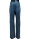 Cinq À Sept Rainer High-rise Straight-leg Satin Pants In Blau