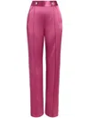 Cinq À Sept Rainer Mid Rise Wide Leg Pant In Dark Ube In Pink