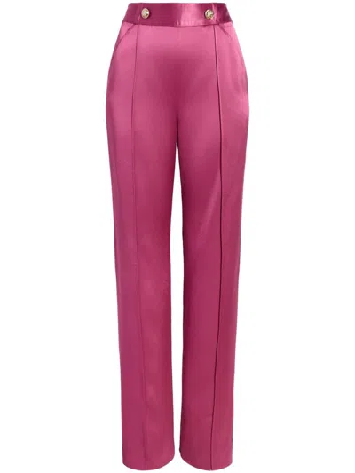 Cinq À Sept Rainer Mid Rise Wide Leg Pant In Dark Ube In Pink
