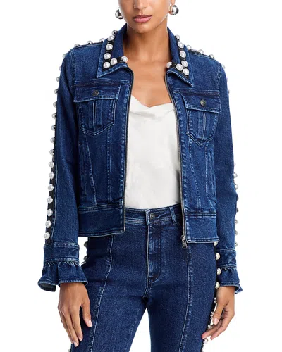 Cinq À Sept Cinq A Sept Ramona Embellished Denim Jacket In Blue