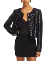 Cinq À Sept Randi Cropped Sequin Jacket In Black