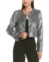 Cinq À Sept Randi Sequin Jacket In Silver