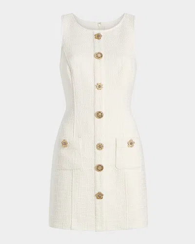 Cinq À Sept Randi Sleeveless Gold Coin Mini Dress In White