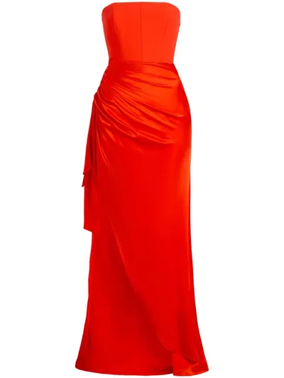 Cinq À Sept Rania Draped Gown In Orange