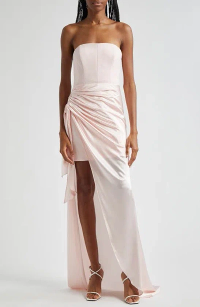 Cinq À Sept Rania Draped Gown In Icy Pink