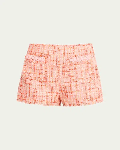 Cinq À Sept Raquel Beaded Bouclé Shorts In Multi