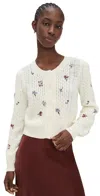 Cinq À Sept Rasa Cardigan Ivory Multi In White