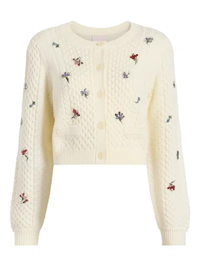 CINQ À SEPT RASA FLORAL-EMBROIDERED CARDIGAN