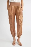 Cinq À Sept Raven Elasticated-waist Cargo Trousers In Brown