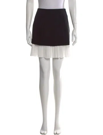 Pre-owned Cinq À Sept Raw-edge Trim Mini Skirt In Black
