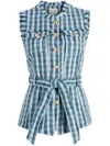 Cinq À Sept Matilda Tweed Reenee Vest Navy Multi In Blue