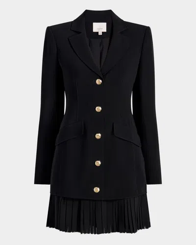 Cinq À Sept Regan Long-sleeve Mini Dress In Black