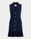 Cinq À Sept Regan Sleeveless Pleated-skirt Blazer Mini Dress