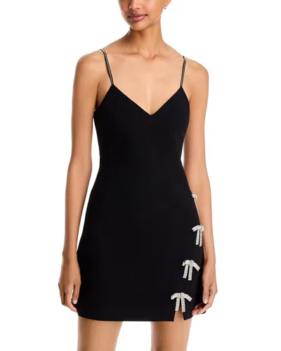 Cinq À Sept Cinq A Sept Rella Rhinestone Bow Mini Dress In Black