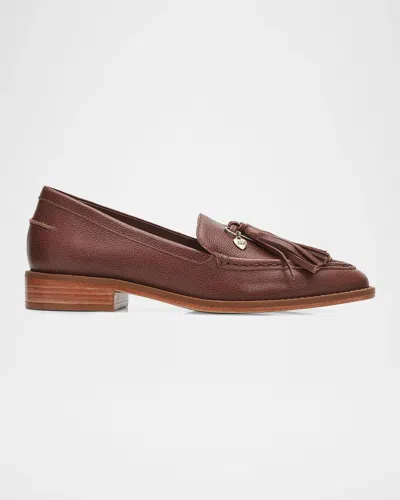 Cinq À Sept Remi Leather Tassel Loafers In Dark Sepia