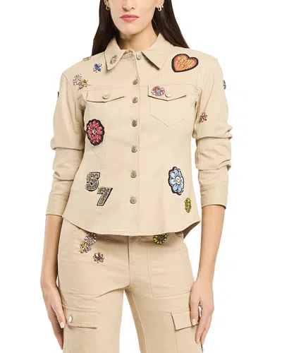 Cinq À Sept Cinq A Sept Retro Love Patches Scrunched Canyon Jacket In Neutral
