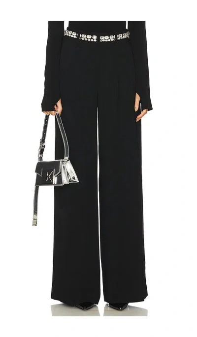 Cinq À Sept Rhinestone Chain Genna Pant In Black