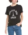 Cinq À Sept Rhinestone Eiffel Tower T-shirt In Black