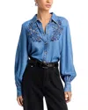 Cinq À Sept Cinq A Sept Rhinestone Embellished Shirt In Blue