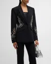 Cinq À Sept Cinq A Sept Women's Rhinestone Paisley Cheyenne Blazer, Black In Black