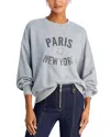 Cinq À Sept Cinq A Sept Rhinestone Paris New York Sweatshirt In Heather Grey