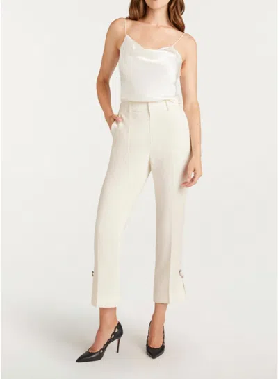Cinq À Sept Rhinestone Pin Cropped Kerry Pant In Ivory In White
