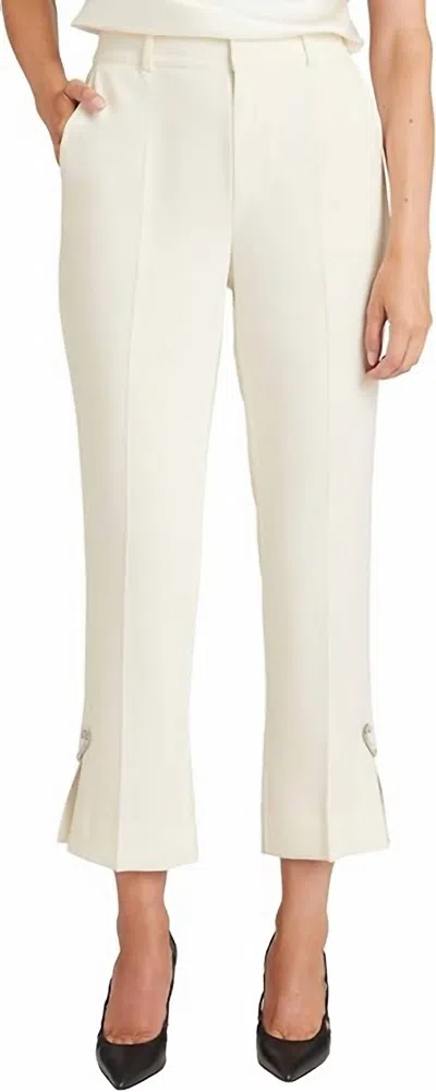 Cinq À Sept Rhinestone Pin Cropped Kerry Pants In Ivory