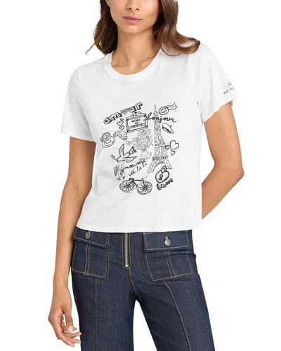 Cinq À Sept Cinq A Sept Rhinestone Shrunken Tee In White