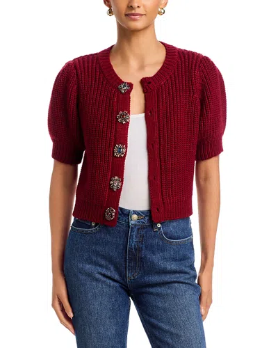 Cinq À Sept Cinq A Sept Rita Baroque Embellished Cardigan In Red