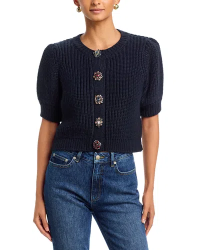 Cinq À Sept Cinq A Sept Rita Baroque Embellished Cardigan In Blue