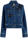 Cinq À Sept Riviera Crystal Denim Jacket In Blue